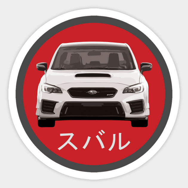 Subaru STI - JDM Design T-Shirt Sticker by TheAngryHoneyBadger